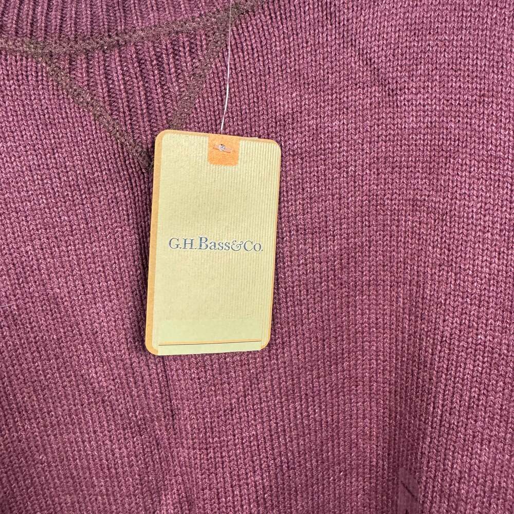 G.H. Bass & Co. NWT Men's Pullover Crew Neck Sweater Burgundy XL - Picture 5 of 8